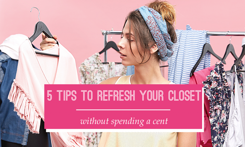 Women holding up clothes and title